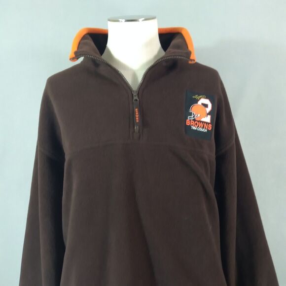 Cleveland Browns fleece sweater men's XL extra large brown pullover 1/4 zip NEW - Picture 2 of 16